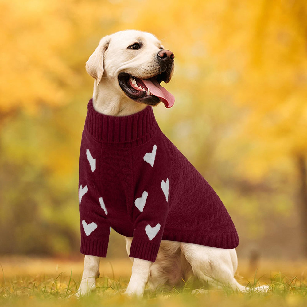 Kuoser suéter rojo para perro, ajuste cómodo para movimientos diarios.