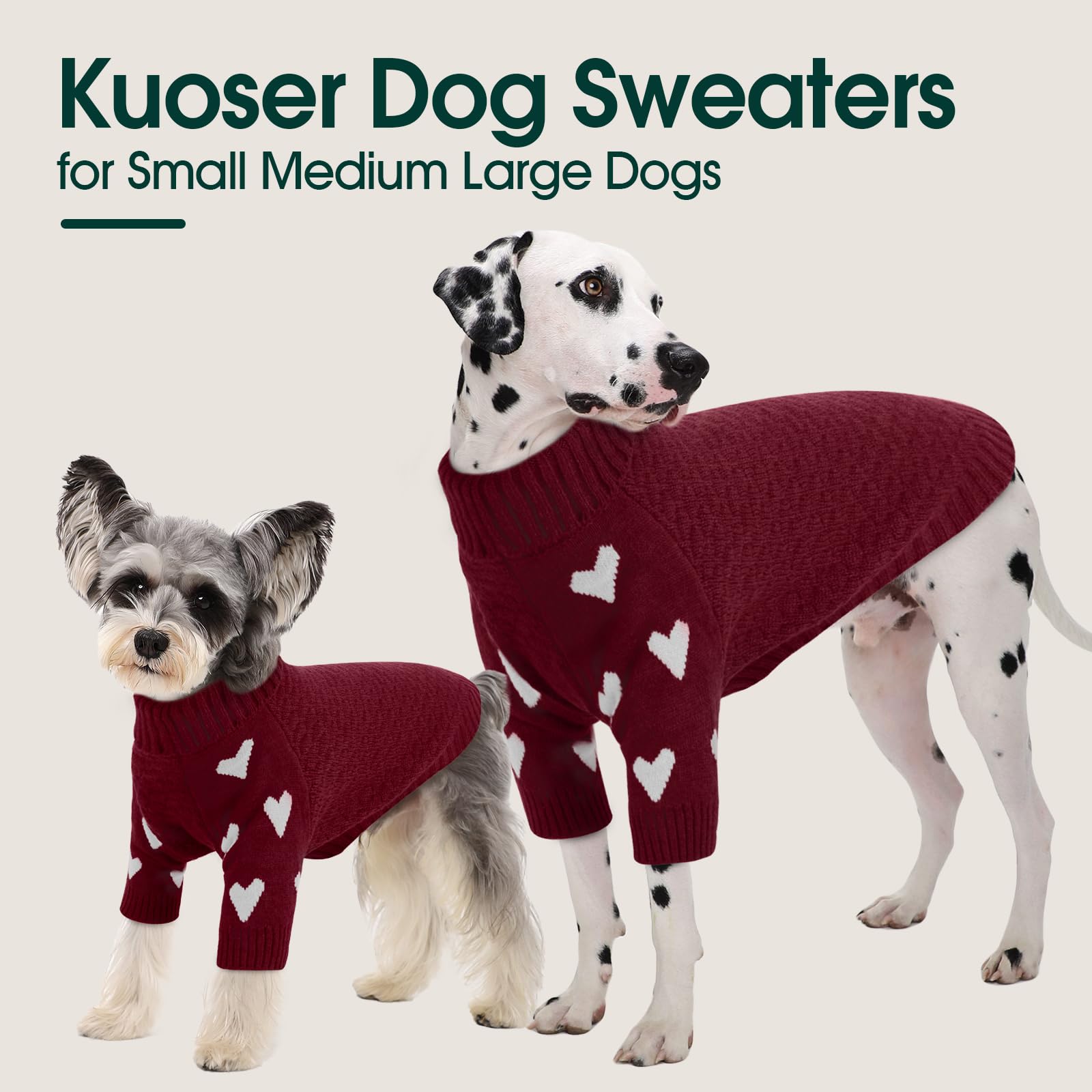 Kuoser suéter para perro tejido suave con mangas, perfecto para climas fríos y juego.