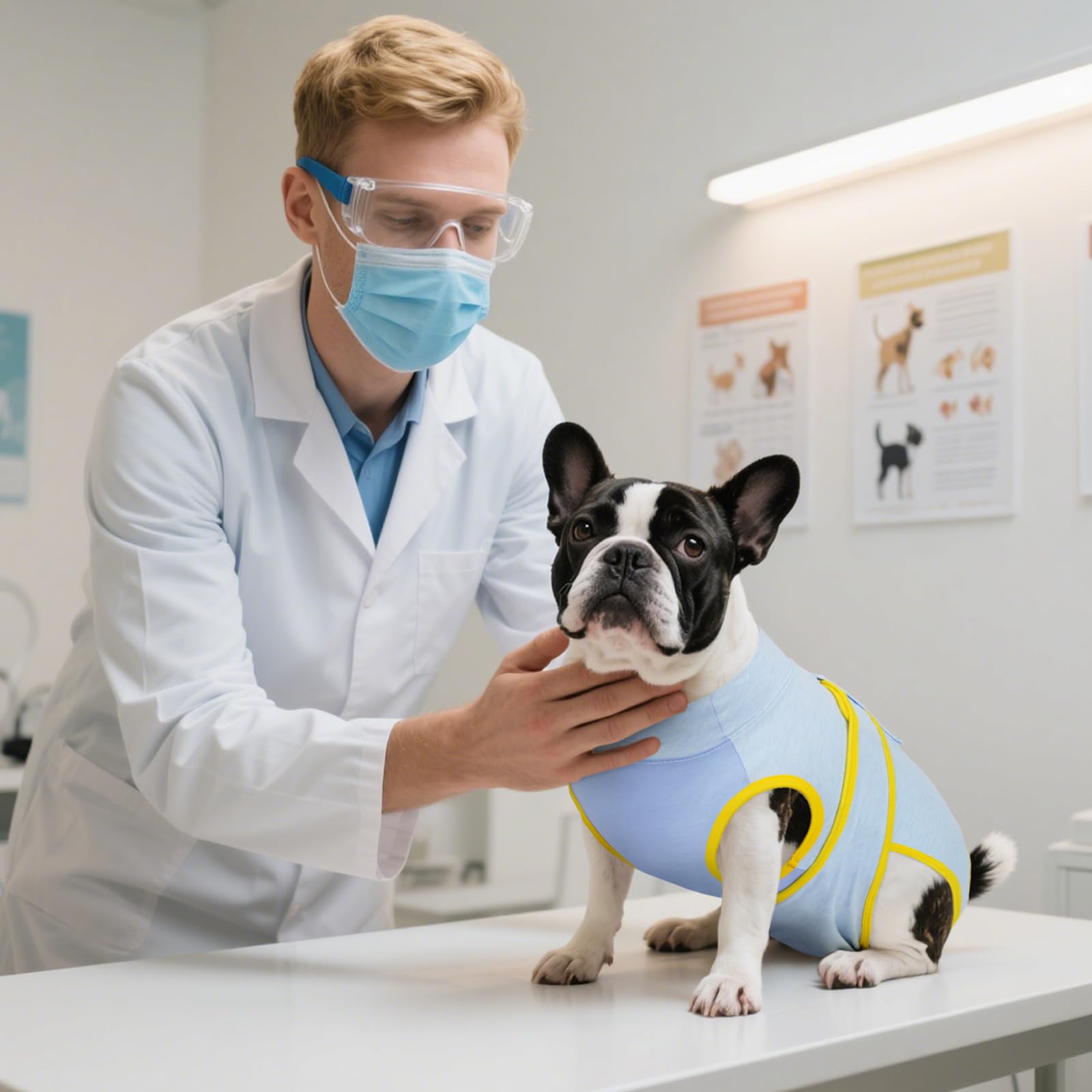 Kuoser tejido-aireado-recuperacion-perro, ajuste cómodo para reposo prolongado.