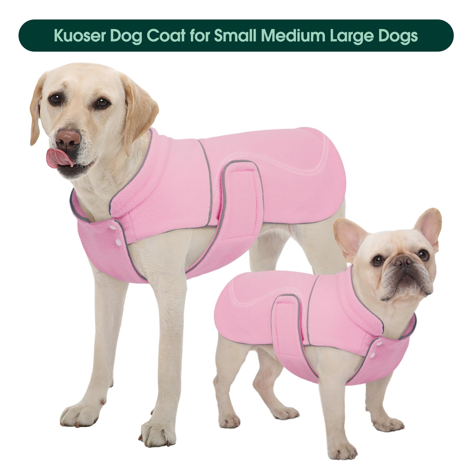 Textura fleece suave Kuoser, ideal para abrigar perros en frío.