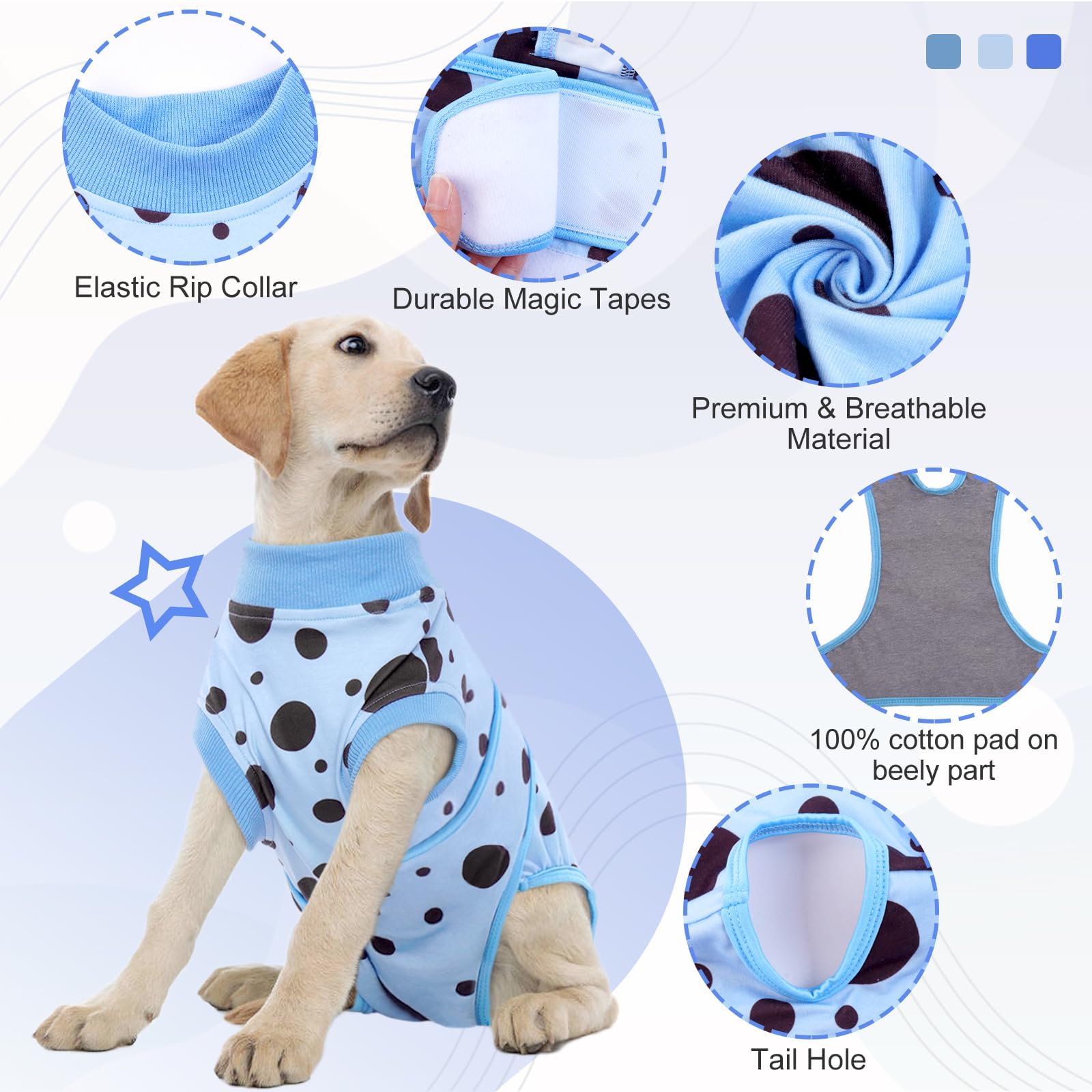 Traje postoperatorio para perros, protección localizada sin collar