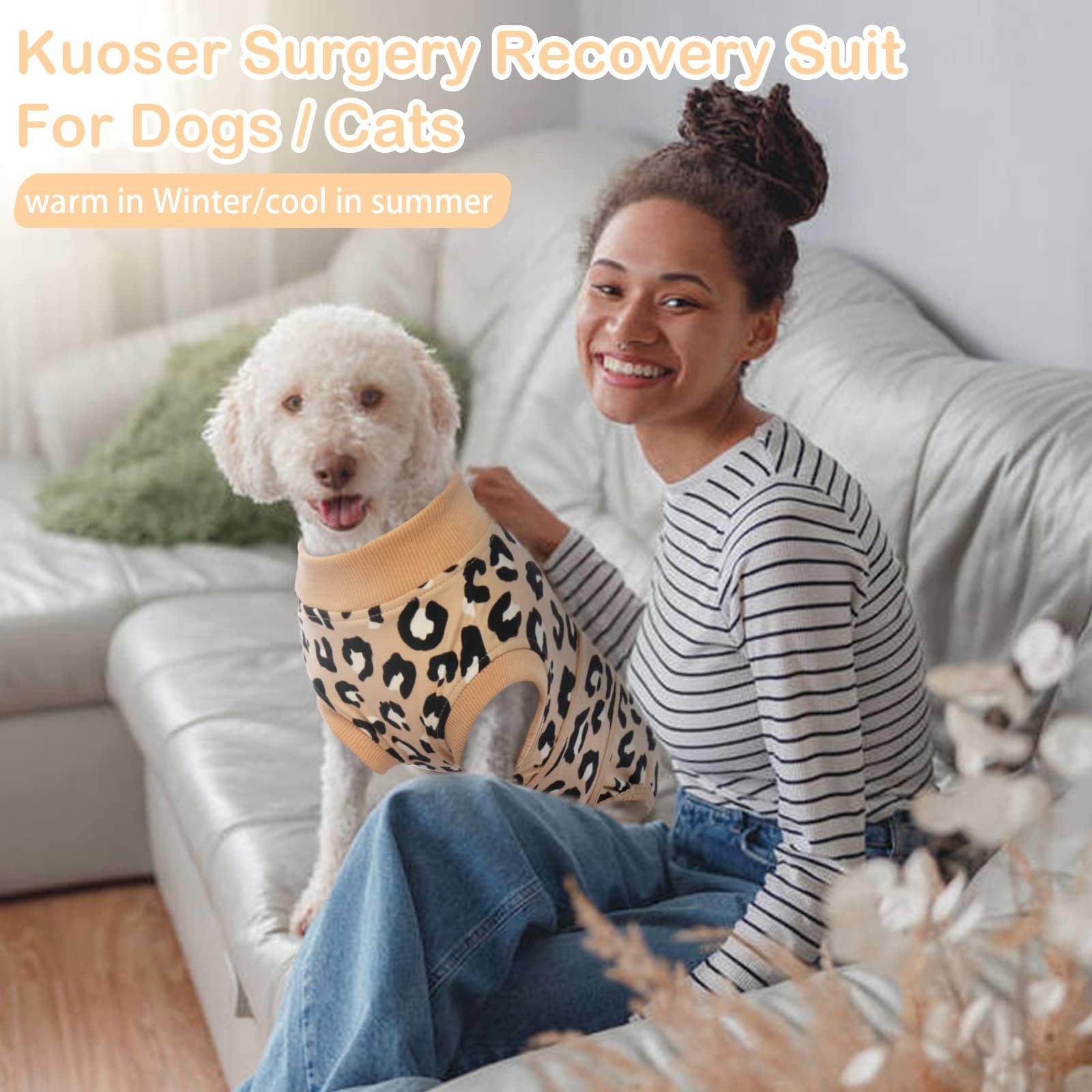 Kuoser traje de recuperación para uso en casa, comodidad diaria para tu perro.