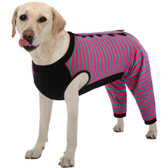 Kuoser traje de recuperación para perros, vista frontal, protege heridas sin irritación.