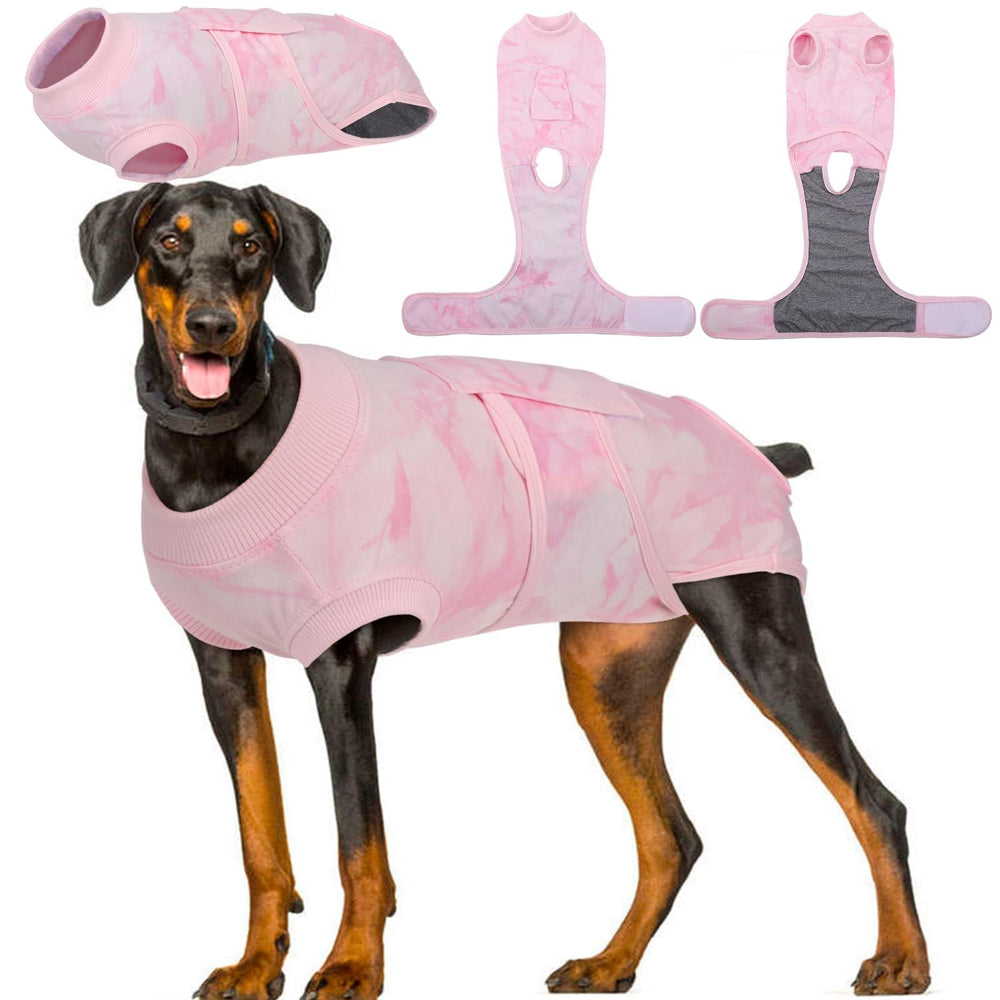 Traje Kuoser de recuperación para perro en rosa, cómodo para la recuperación.