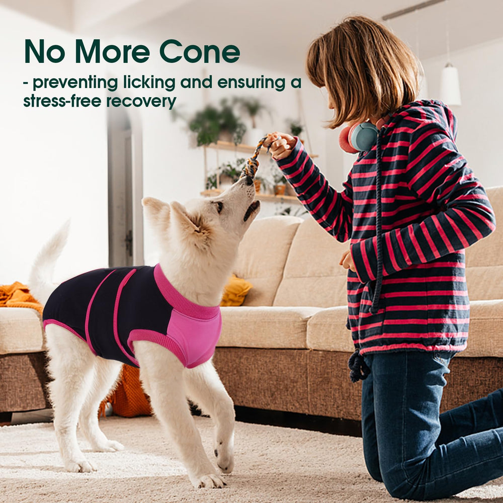 Kuoser traje recuperación perro, compatible con pañales para mayor protección