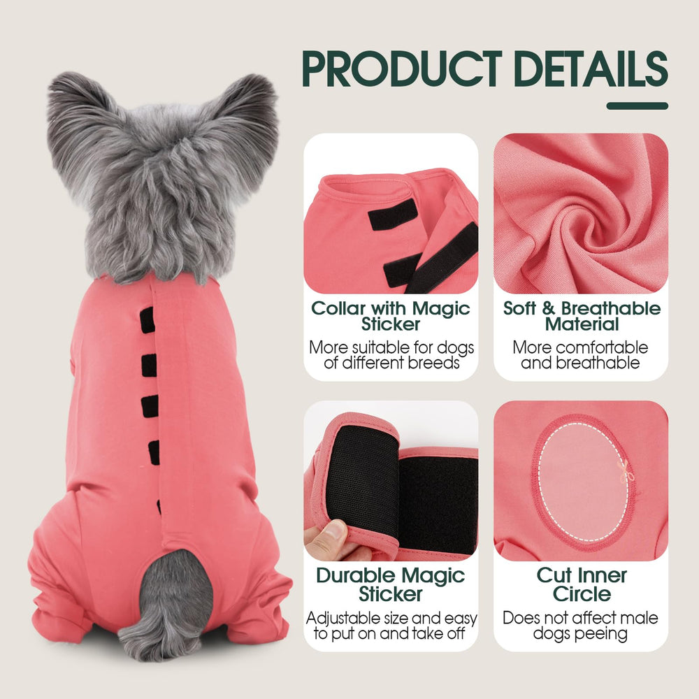 Kuoser traje recuperación perros: diseño anti-lamido para mantener la zona limpia.
