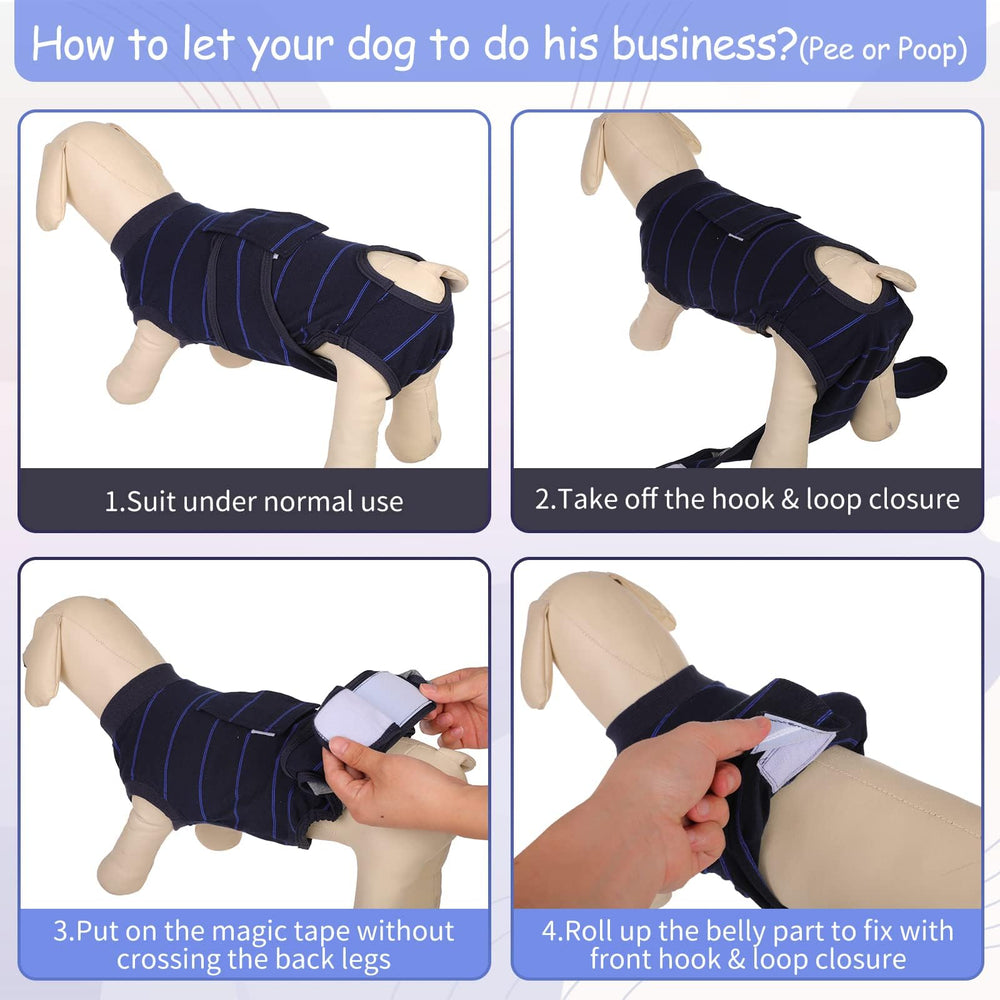 Kuoser traje recuperación para perros, velcro fácil de poner y quitar.