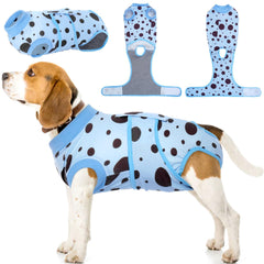 Kuoser vestido cirugía para perros con lunares azules, protección de la herida.