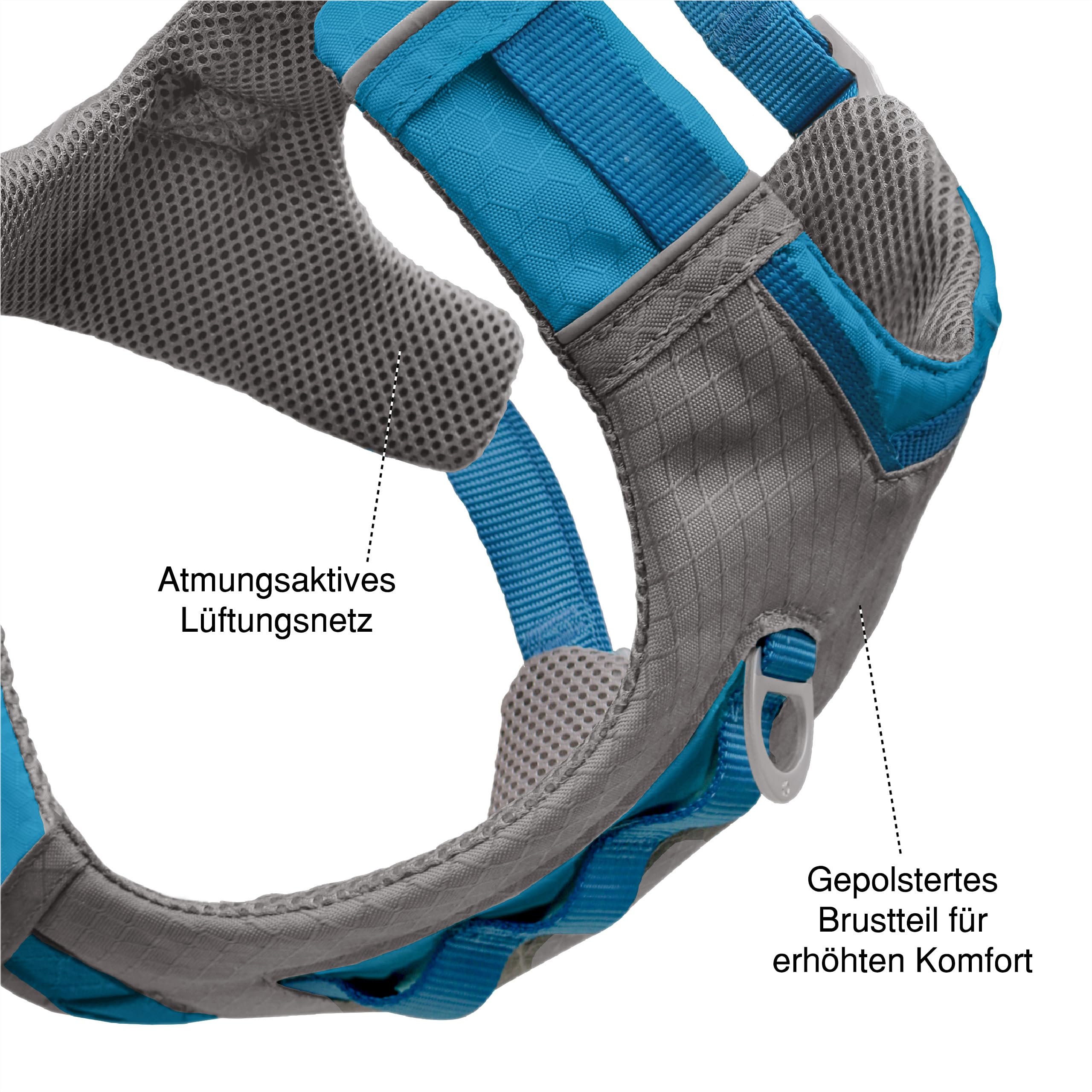 Kurgo Journey Air arnés, malla transpirable para mayor confort.