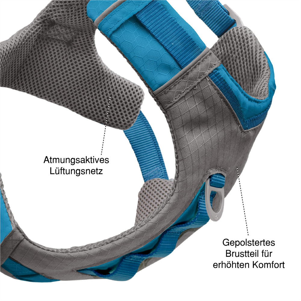 Kurgo Journey Air arnés, malla transpirable para mayor confort.