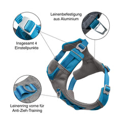 Kurgo Journey Air arnés con pecho acolchado, comodidad en paseos largos.