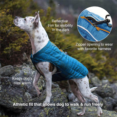 Kurgo Loft Chaqueta reversible, vista trasera, dos tonos para estilo diario.