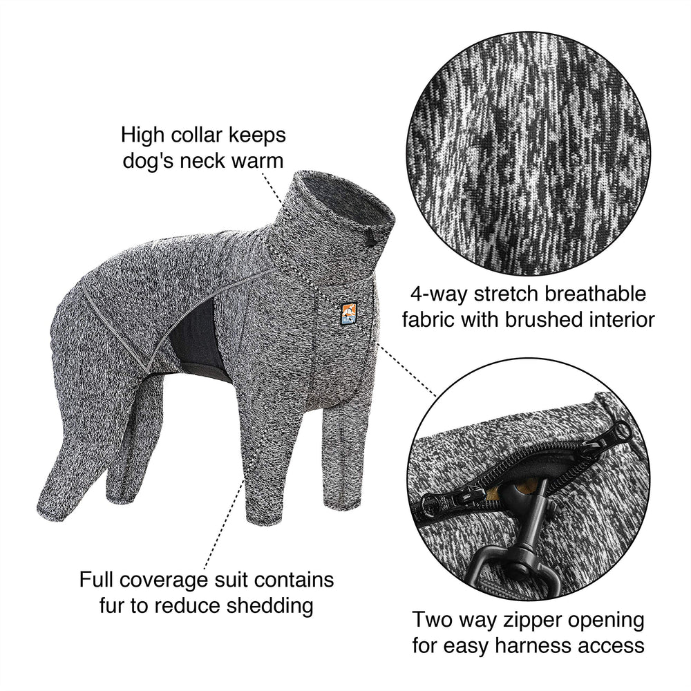 Kurgo Stowe Capa Base para Perro, cuello alto, protege del viento en caminatas.