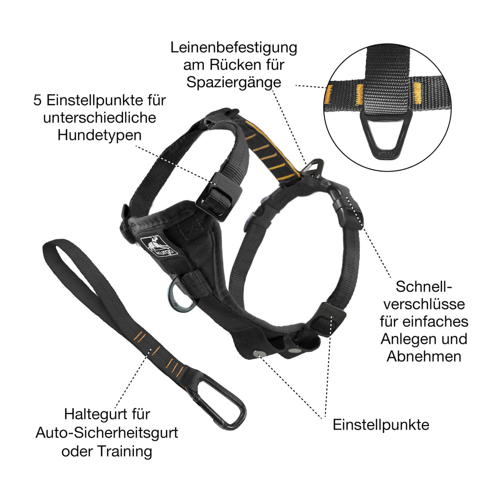 Kurgo Tru-Fit Arnés con borde reflectante para mayor visibilidad en caminatas.
