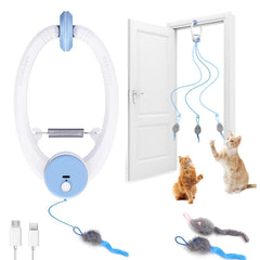 KWV juguete interactivo para gatos en la puerta, estimula caza y juego constante.