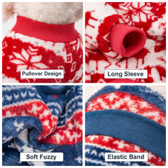 Kyaringtso suéter para perros - colores disponibles rojo navidad y azul navidad para outfits.
