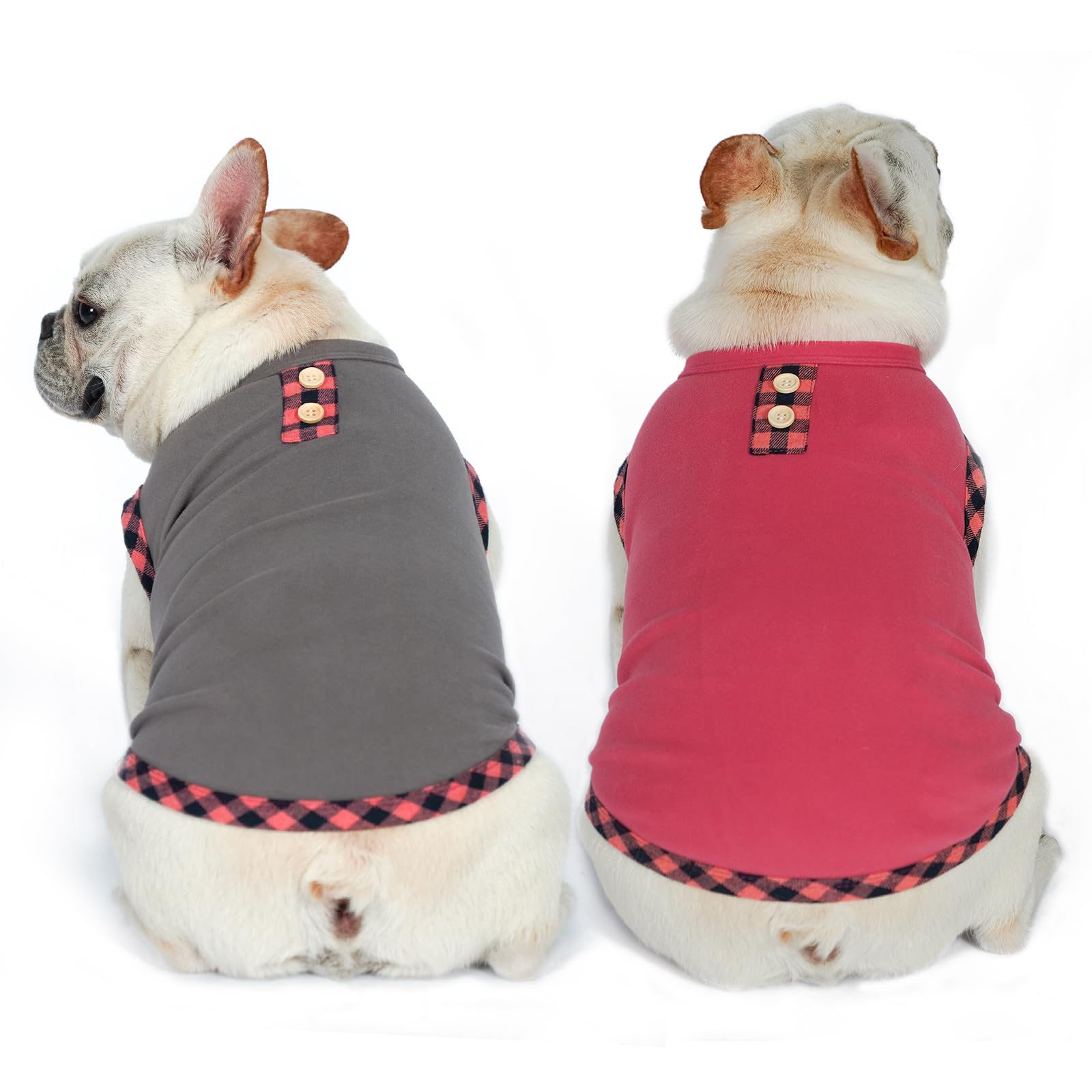 KYEESE 2Piezas camisetas para perro gris y rosa, cómodo uso diario