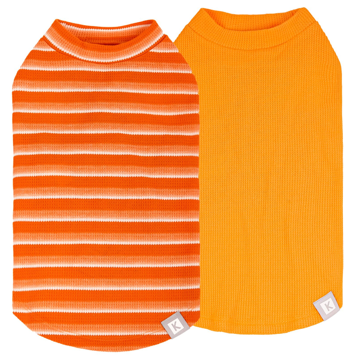 KYEESE camisetas waffle para perro pequeño, color naranja, confort ligero para días fríos.