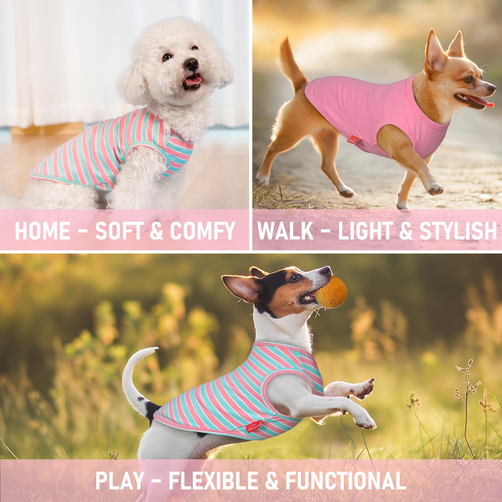 Camisetas KYEESE para perro, dos prendas para rotación fácil.