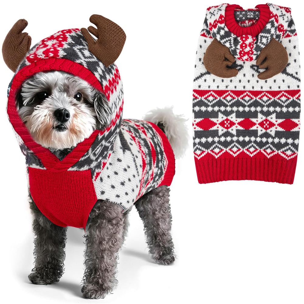 KYEESE sudadera para perro con capucha de ciervo, ideal para fiestas y fotos