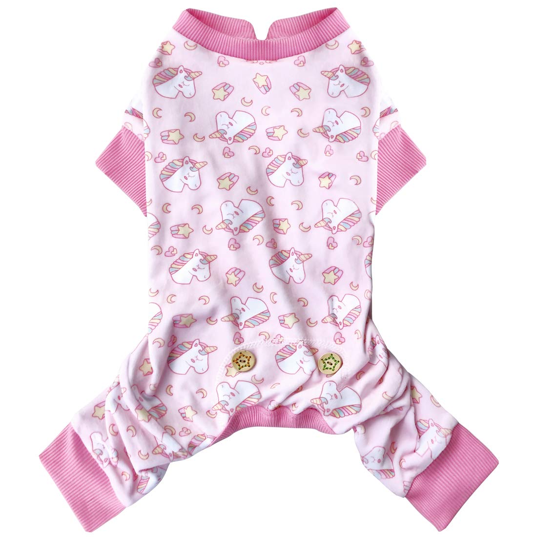 KYEESE pijama para perro suave con unicornio rosa, comodidad diaria para paseos y descanso