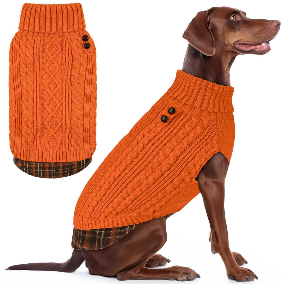 KYEESE suéter para perro con tejido elástico y patch gingham calmando el calor