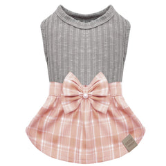 KYEESE vestido para perros pequeños con cuadros y lazo, ideal para paseos.