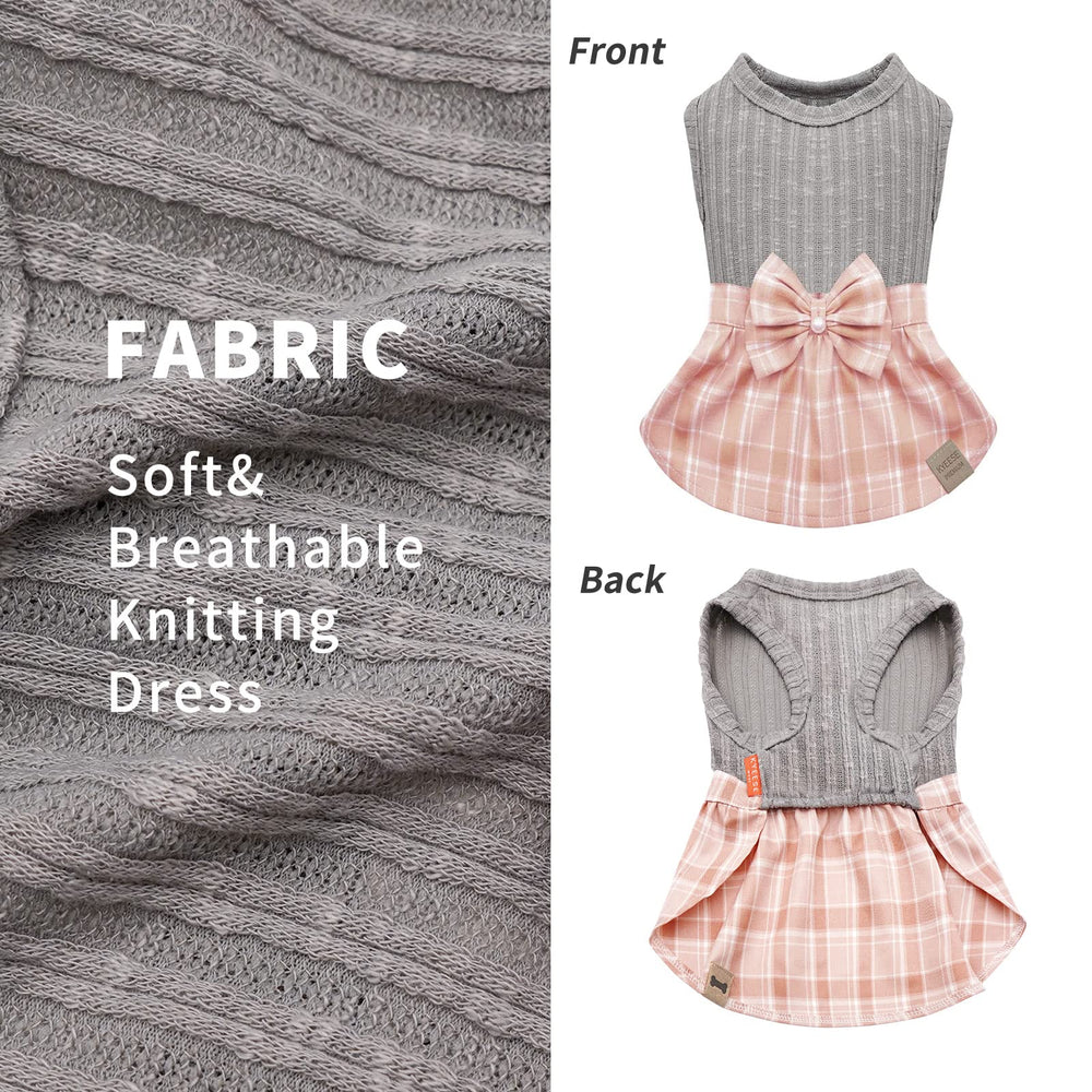 KYEESE vestido para perros pequeños con cuadros, ideal para salidas.