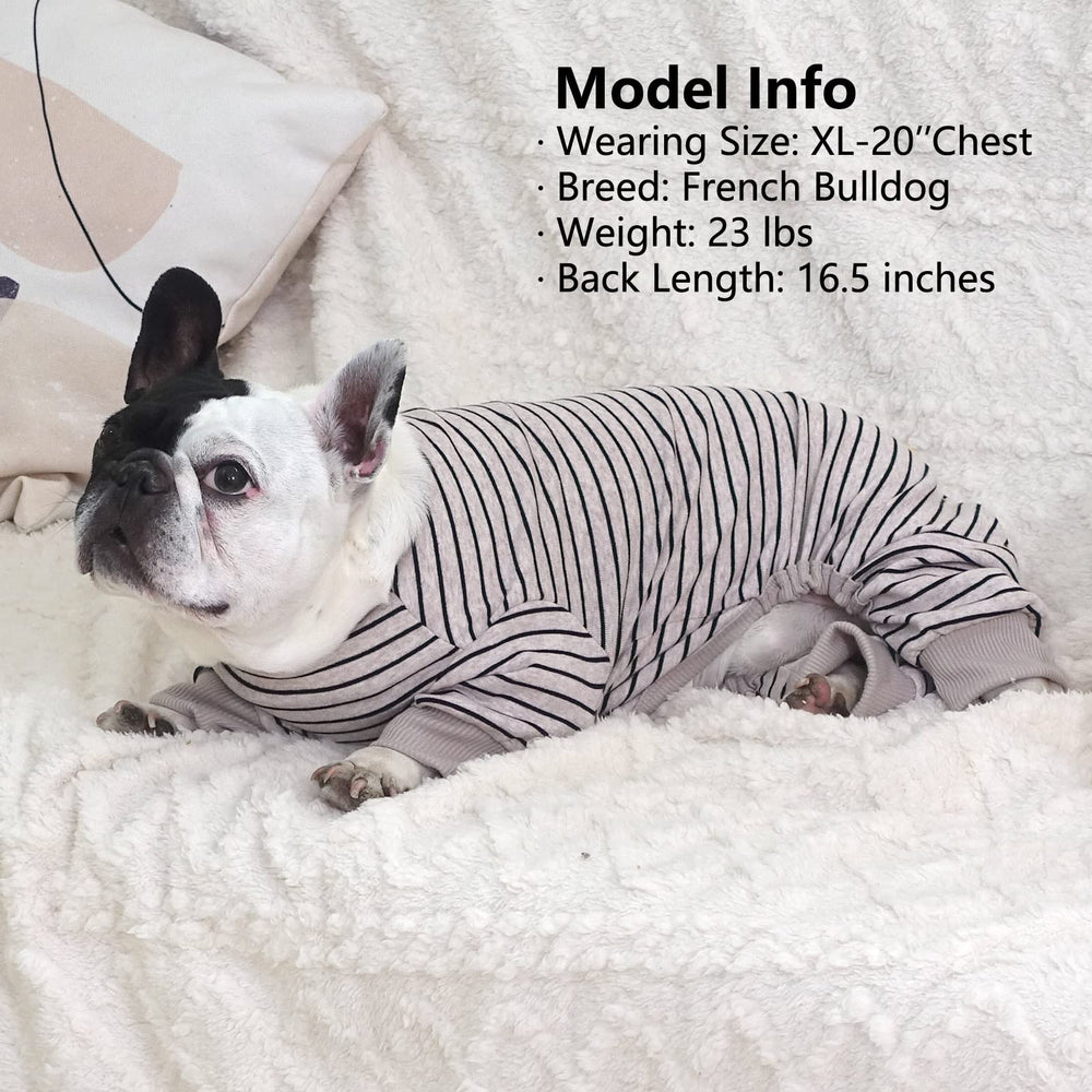 Pijama KYEESE para perro rayas marfil-marrón, vestir en interior
