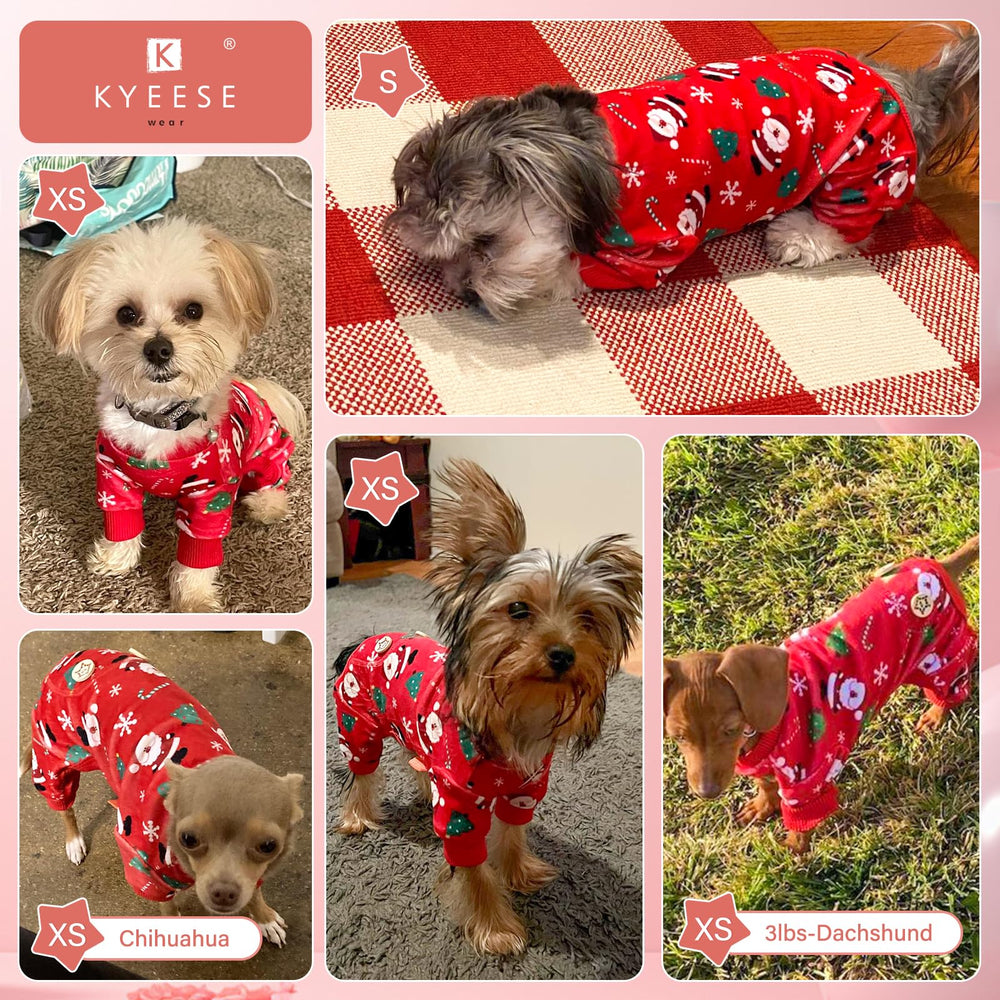 Pijama KYEESE disponible en tallas XS a XXXL para perros pequeños y medianos.