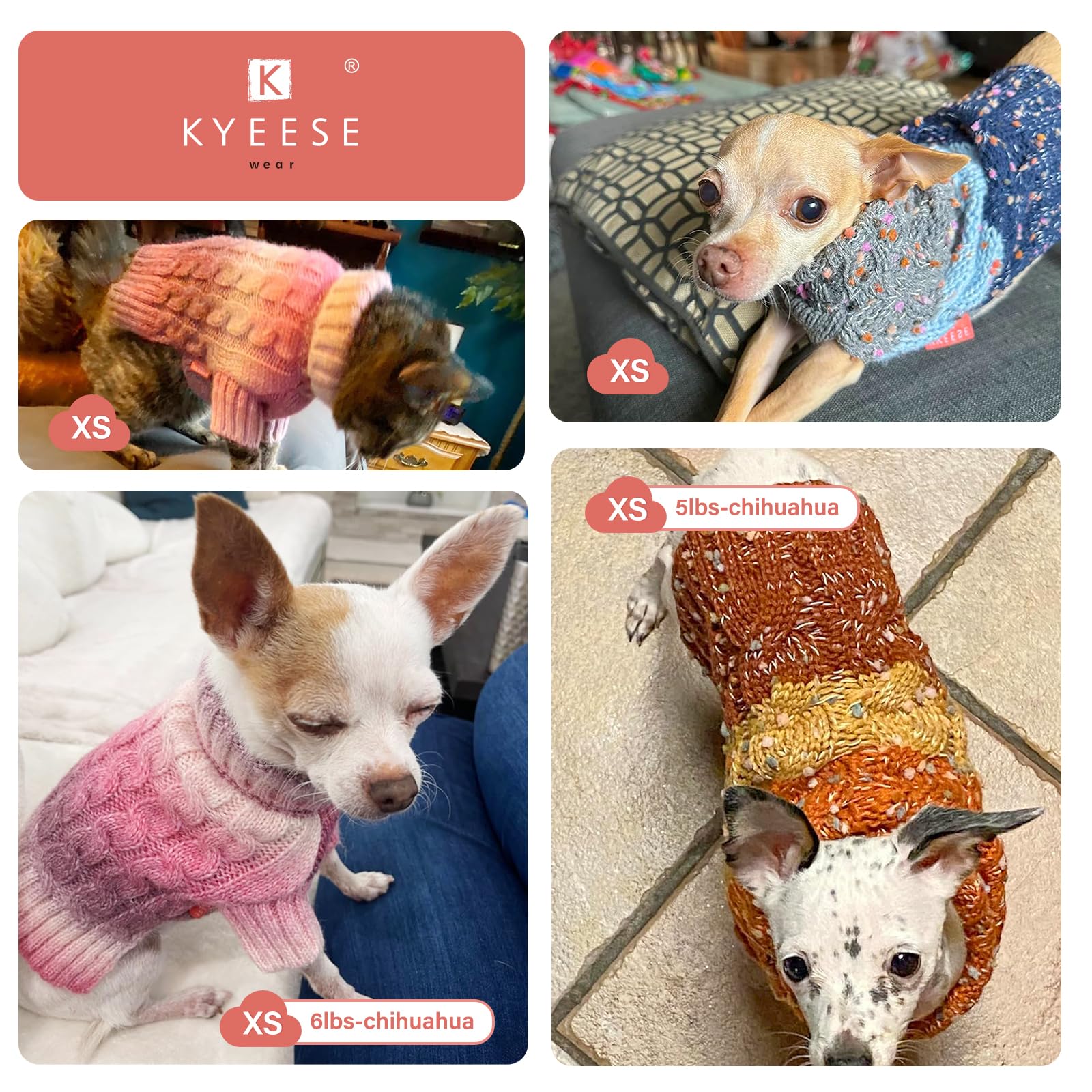 KYEESE diseño de bloque de colores y hilos multicolores para más diversión.