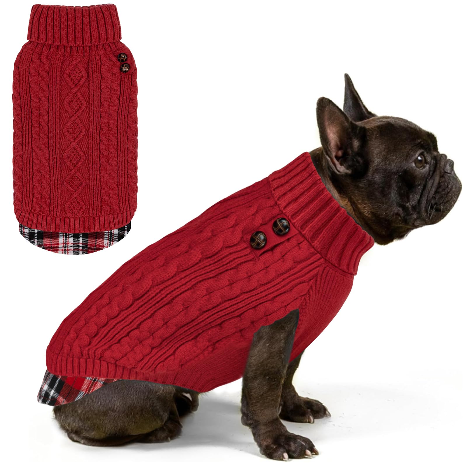 KYEESE suéter para perros medianos con cuello tortuga, ofrece calor cómodo.