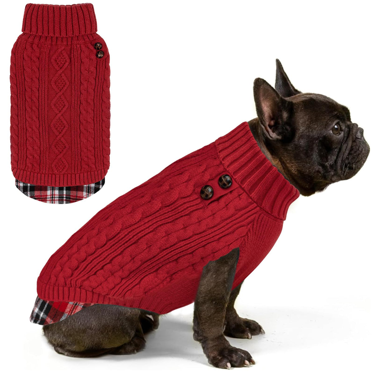 KYEESE suéter para perros medianos con cuello tortuga, ofrece calor cómodo.