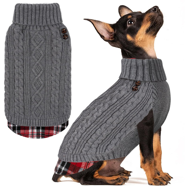 KYEESE suéter perro suave cuello alto para climas fríos.