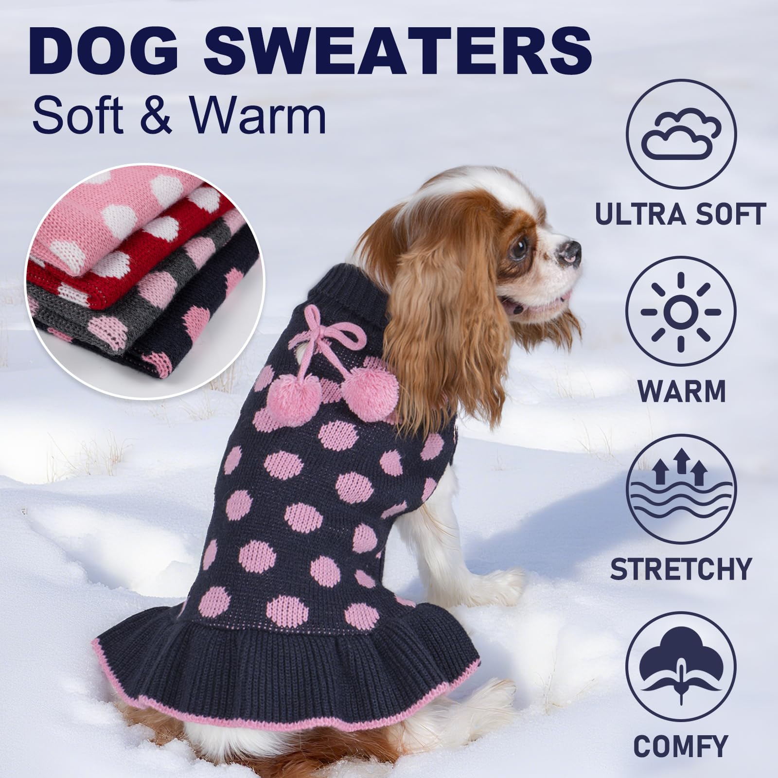 KYEESE suéter para perro textura acrílica suave y elástica para moverse con libertad.