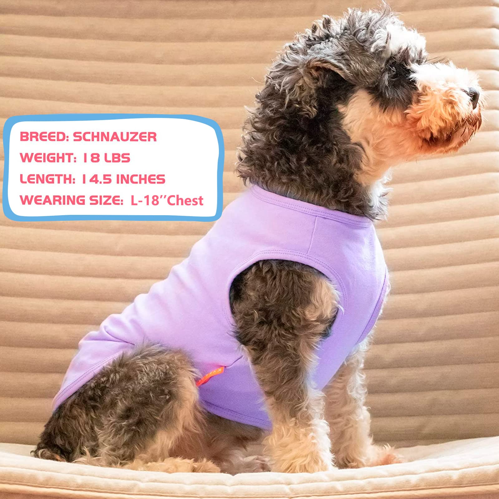 KYEESE camisa perro estriada azul violeta resistente para uso diario