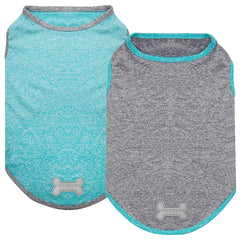 Camiseta KYEESE para perro en gris y azul, secado rápido para paseos.