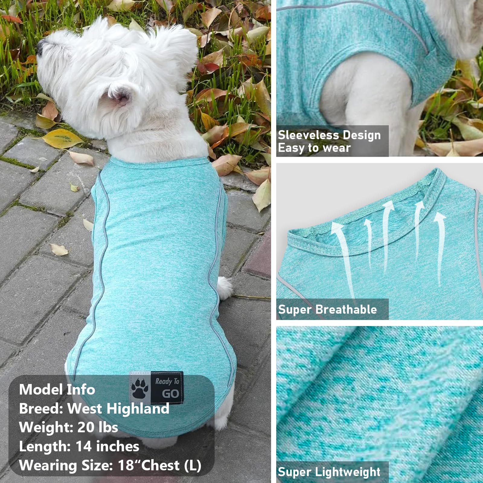 Camiseta KYEESE para perro tejido atlético ligero para mayor comodidad