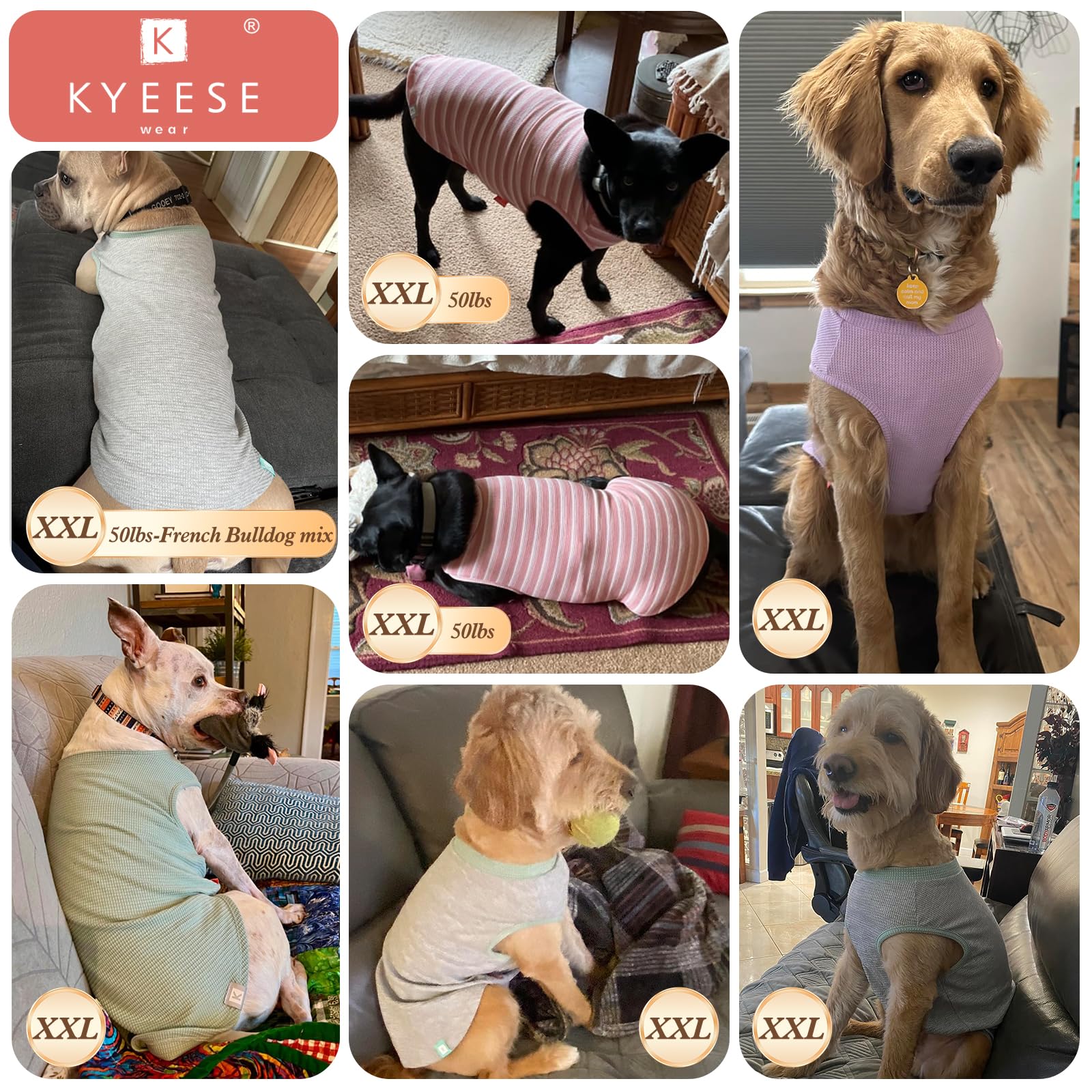 KYEESE tejido waffle transpirable en prenda canina.
