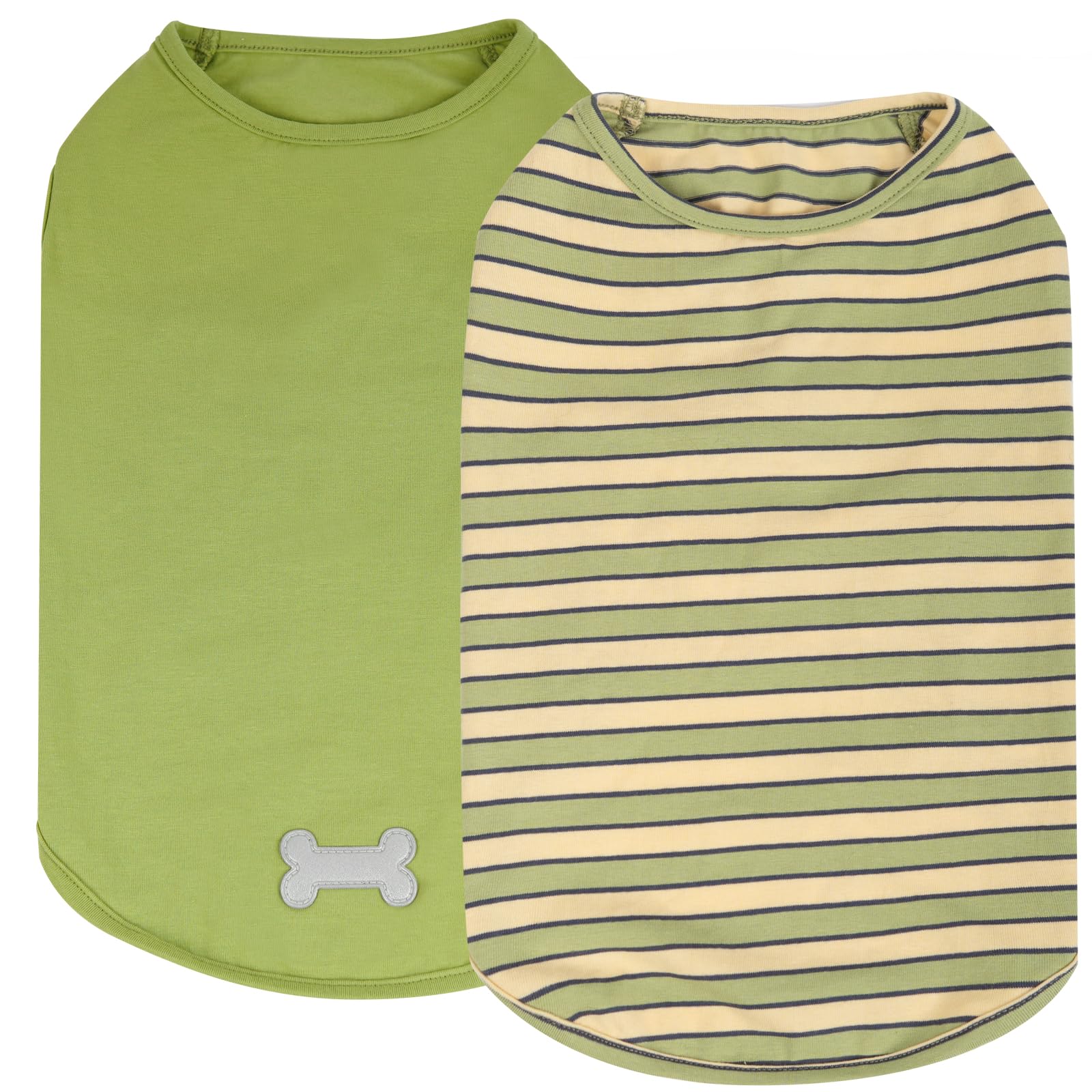 KYEESE camisetas para perro con logo hueso reflectante para paseos nocturnos.