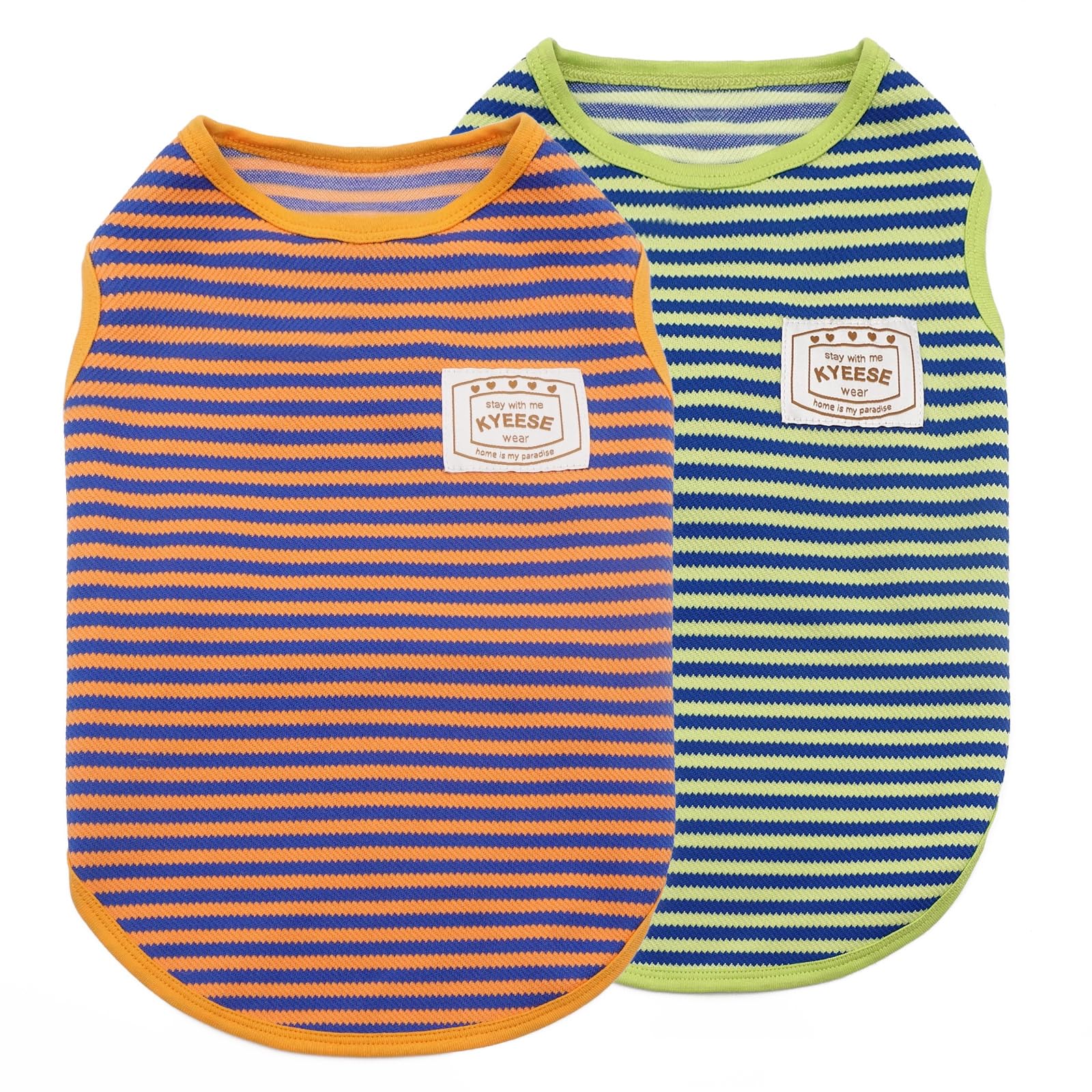 Camiseta rayada KYEESE para perros pequeños, transpirable y suave para paseos.