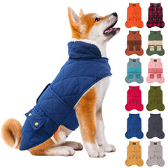 KYEESE chaleco para perro invierno acolchado, vista frontal, mantiene al perro cálido en paseos fríos.