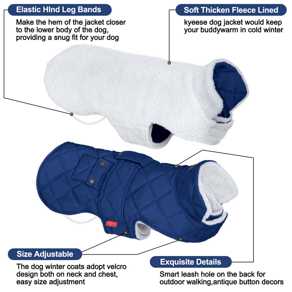 KYEESE chaleco para perro invierno, detalles con botones antiguos, estilo clásico para salidas diarias.