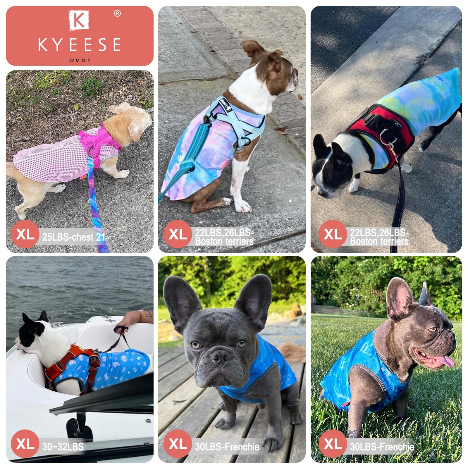 Conjunto KYEESE de camisas enfriantes para perro mediano