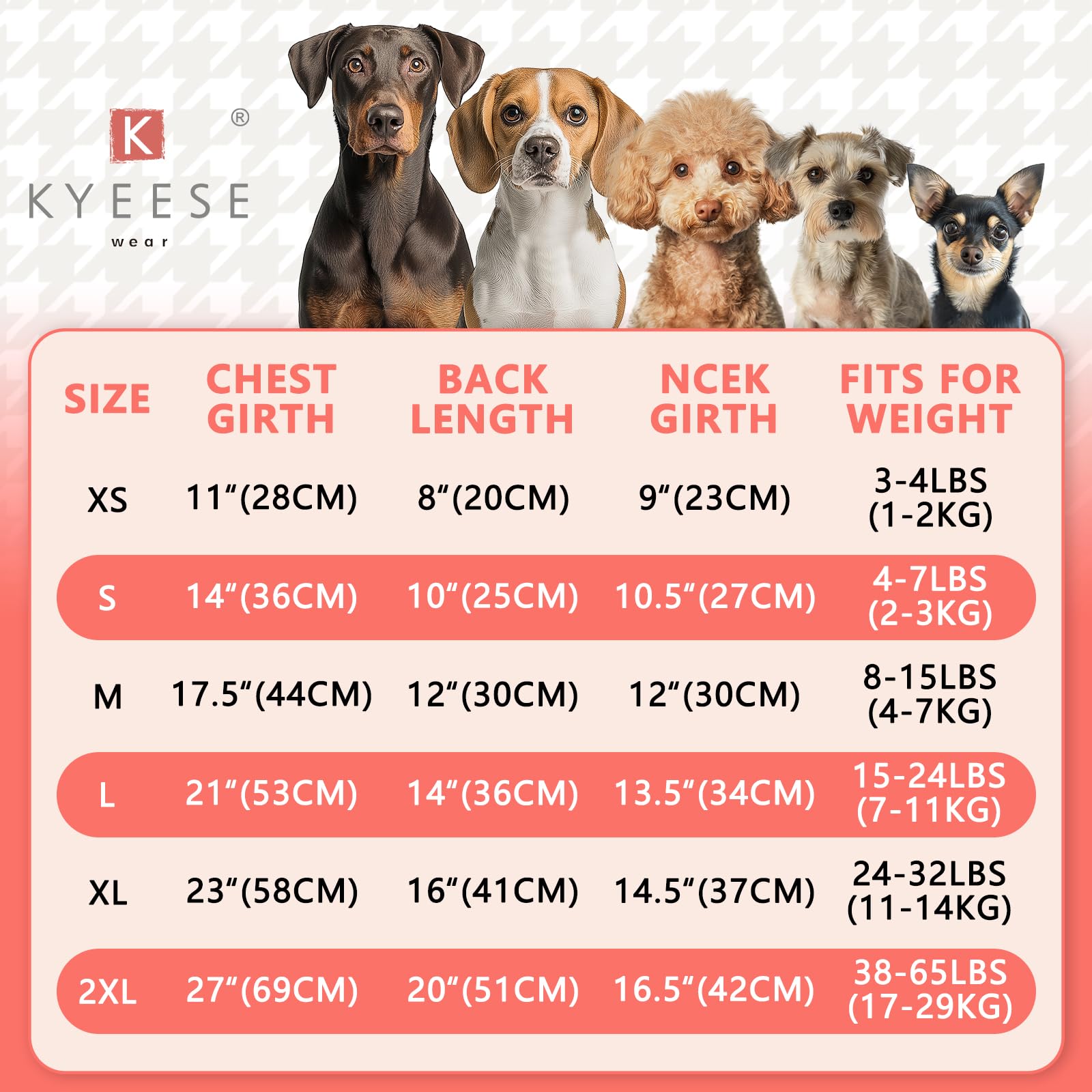 KYEESE detalle tejido suave y trenzado para comodidad del perro.