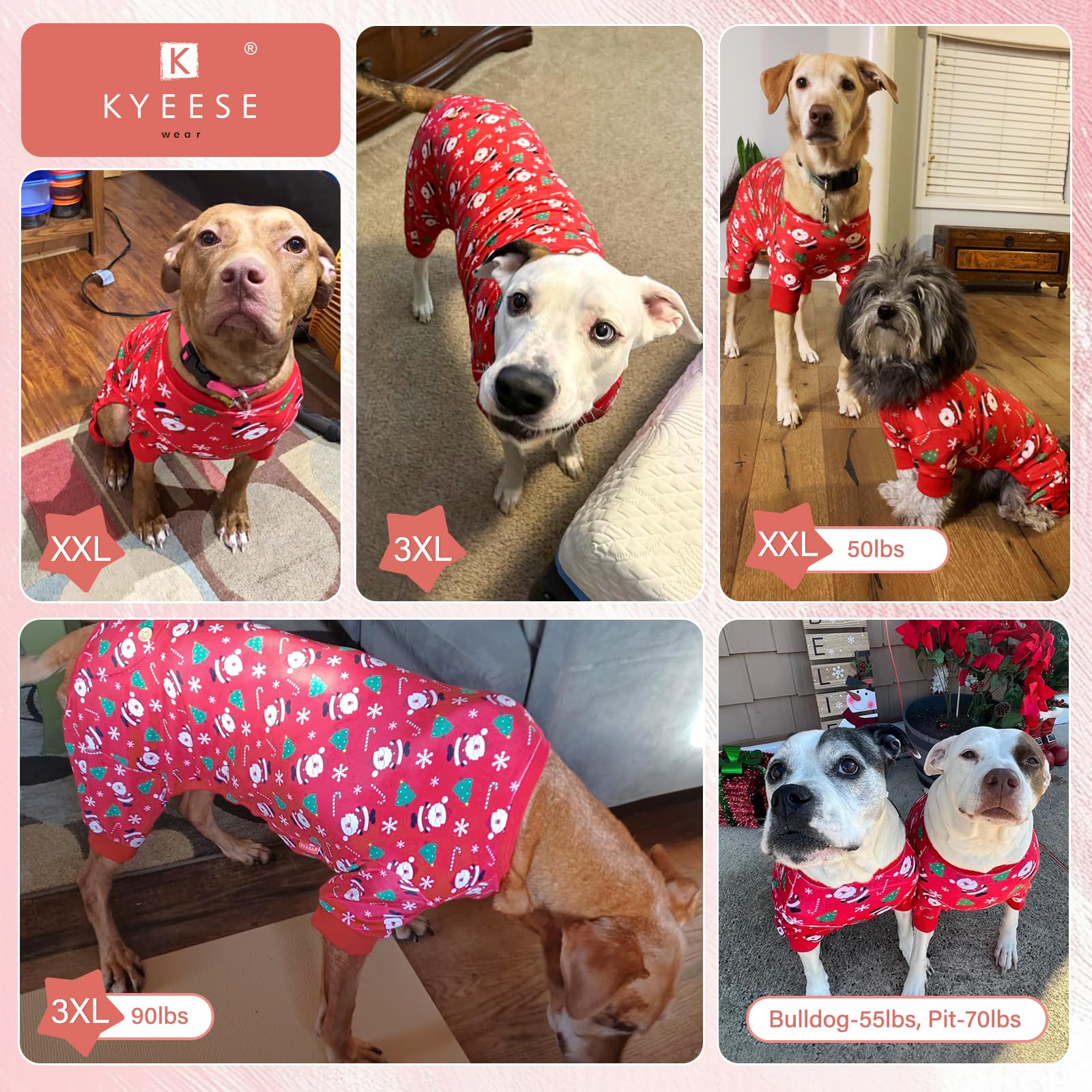 KYEESE pijama de cuatro patas para abrigo navideño suave