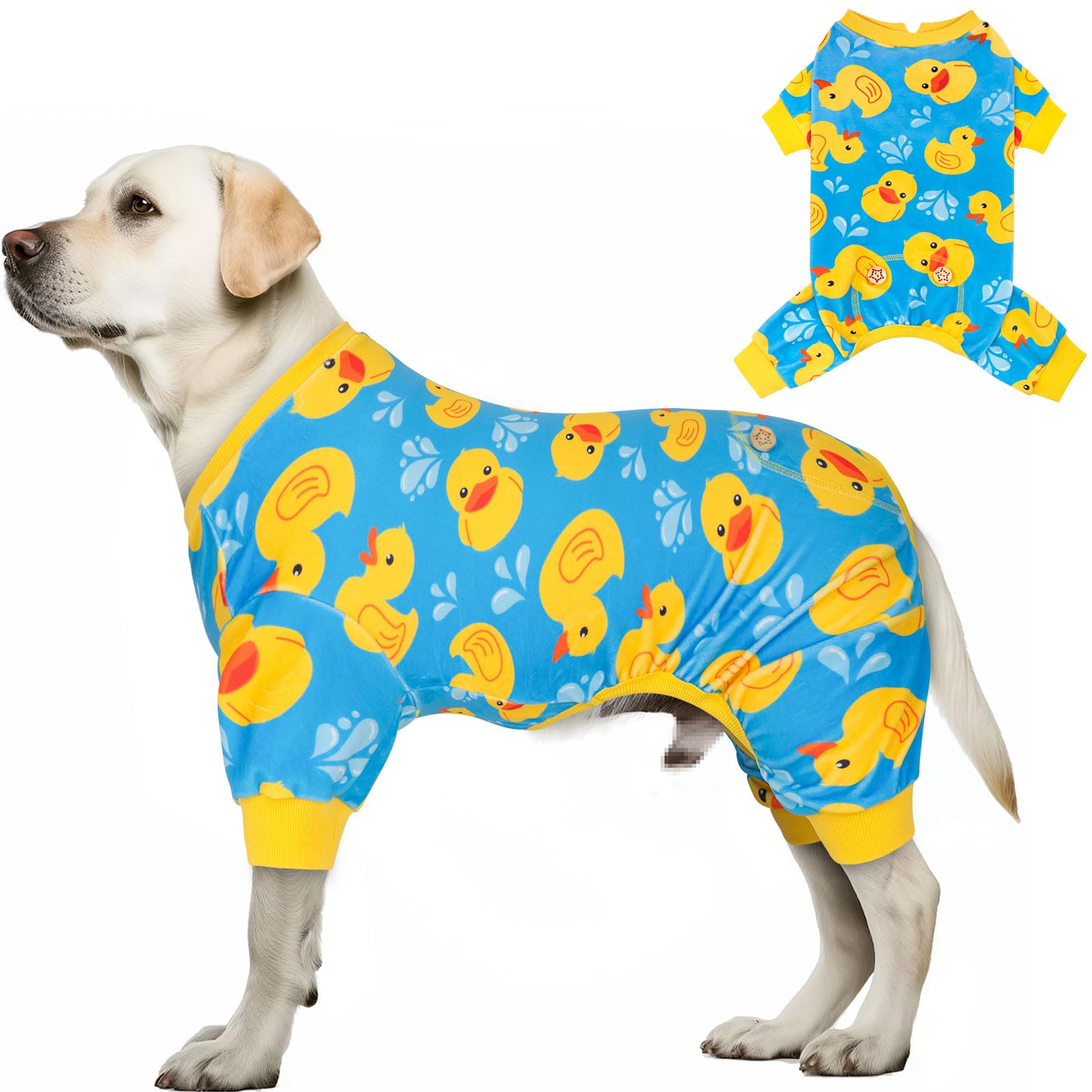 KYEESE pijamas para perro en azul con pato flotante, comodidad diaria