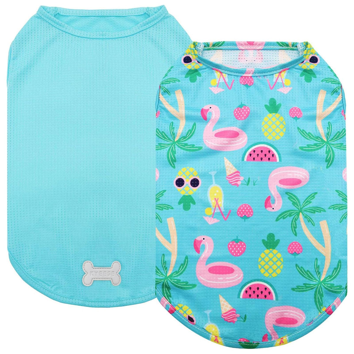 KYEESE camisetas para perros con patrón flamingo, ideales para salidas veraniegas