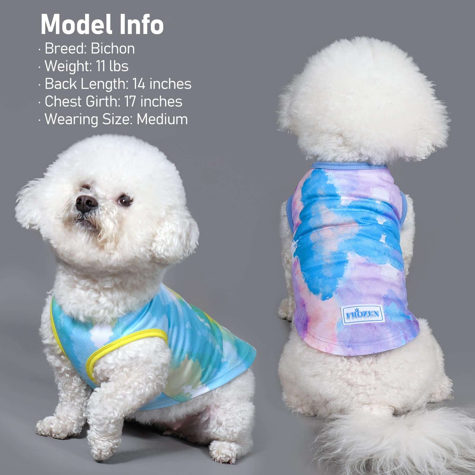 KYEESE estampado teñido, camiseta de perro, uso interior y exterior.