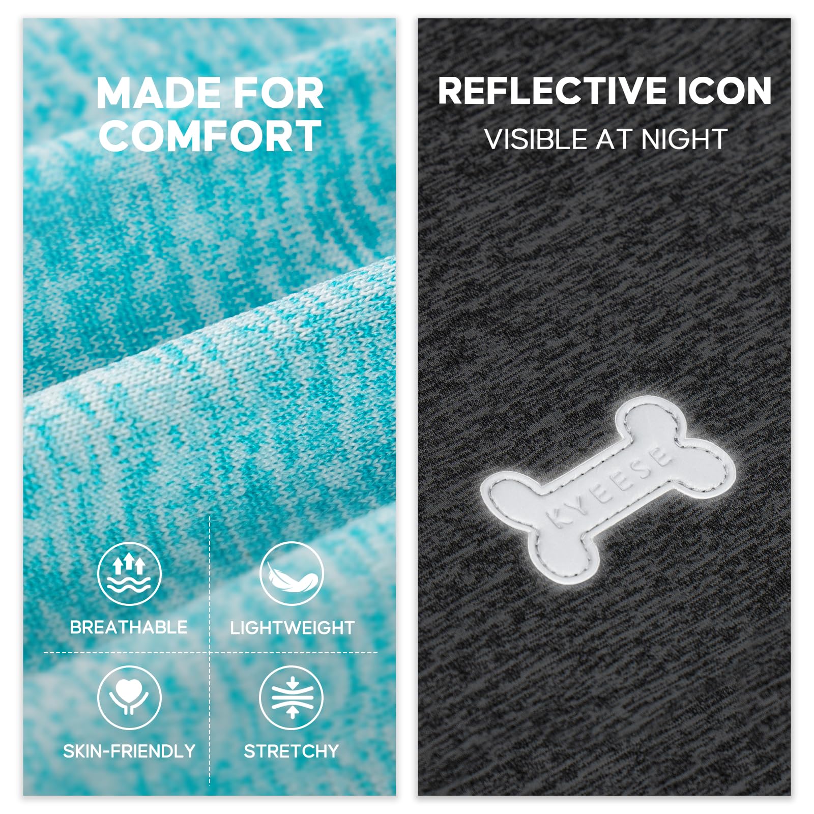 KYEESE etiqueta reflectiva con forma de hueso para seguridad nocturna.